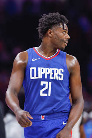 Dec 21, 2023; Oklahoma City, Oklahoma, USA; LA Clippers guard Kobe Brown (21) during the second half against the Oklahoma City Thunder at Paycom Center.